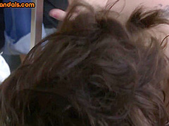 Public anal slut whipped and assfucked in laundry service