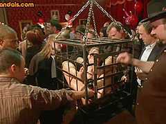 Public whores in deepthroating and BDSM pussytoying