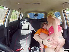 Boobylicious anal babe fucked in car in public place outdoor