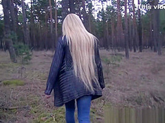Outdoor Anal In Standing With German Blonde Amateur Teen In Forest Pov