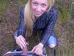 Outdoor Anal In Standing With German Blonde Amateur Teen In Forest Pov