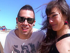 Guy Talks To A Horny Girl Near The Beach And E