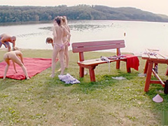 Lucky guy having a good time at the lake pt 3