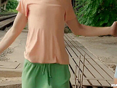 The Outdoor Ass Workout - Big Naturals And Lady Lyne