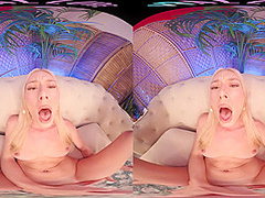 Big tit blonde plays with her toys in virtual reality