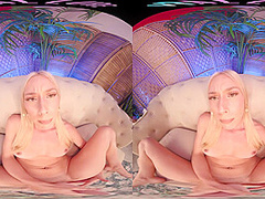 Big tit blonde plays with her toys in virtual reality