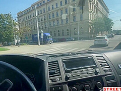 Streetfuck - Risky Public Fucking And Sucking In Car With Blonde Babe
