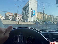 Streetfuck - Risky Public Fucking And Sucking In Car With Blonde Babe
