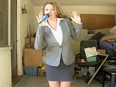 Blonde Reporter Forced to Strip on Live Television -- ENF