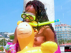 Public pissed ebony slut reality fucked and mouthjizzed