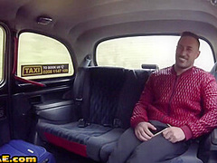 Bosomy MILF fucked in her cab by cab customer outdoor