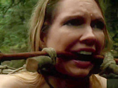 Two babes are being tortured outdoors