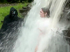 Two babes are being tortured outdoors