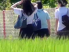 Uniformed Asian Sluts Pee Outdoors