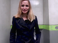 MILF prostitute who gets fucked in public toilet without condom