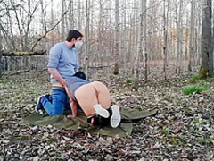 Brother fucked stepsister in a barbecue forest in coronavirus epidemic 2020