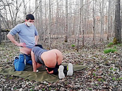 Brother fucked stepsister in a barbecue forest in coronavirus epidemic 2020