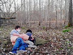 Brother fucked stepsister in a barbecue forest in coronavirus epidemic 2020