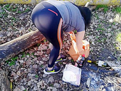 Brother fucked stepsister in a barbecue forest in coronavirus epidemic 2020