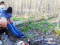 Brother fucked stepsister in a barbecue forest in coronavirus epidemic 2020