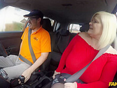 Lacey Starr is a big titted, blonde mature who likes to fuck men, even in the car