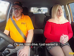 Lacey Starr is a big titted, blonde mature who likes to fuck men, even in the car