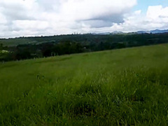 Curvaceous brunette is sucking a strangers dick outdoors and getting fucked very hard, in return