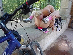 Magnificent lesbians got down and dirty with each other, in the nature, in the late afternoon