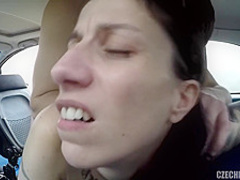 Czech Brunette Is Having Hardcore Sex In The Car, In The Middle Of The Day