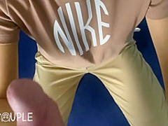 I Took Labeled Tshirt And Made Him Cum On It (changing Room)