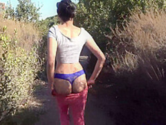 Sweaty Hiker Chick Hairy Armpits Flashing In Public With Viva Athena