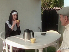 Papy Voyeur In Young French Nun Fucked Hard In Threesome With 36 Min