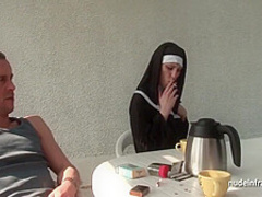 Papy Voyeur In Young French Nun Fucked Hard In Threesome With 36 Min