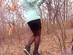 Anya Queen - A Prostitute In Pantyhose Works In The Forest. She Loves Sex In Nature