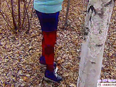 Anya Queen - A Prostitute In Pantyhose Works In The Forest. She Loves Sex In Nature