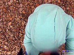 Anya Queen - A Prostitute In Pantyhose Works In The Forest. She Loves Sex In Nature