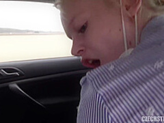 Czech Sluts Fucking A Guy In Their Car For Money