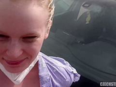 Czech Sluts Fucking A Guy In Their Car For Money