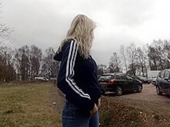 Public Bukkake With Blonde