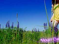 She Teases You With Her Ass, For Which She Was Fucked Hard In The Flowering Meadow Violet Candle