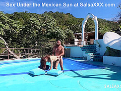 Tattooed Latina getting Freaky by the Pool - Salsaxxx