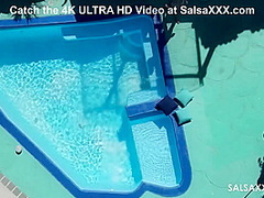 Tattooed Latina getting Freaky by the Pool - Salsaxxx
