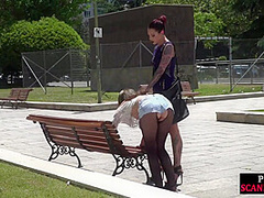 Public 3some fucked slut facial jizzed by big cock fellows
