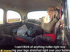 Lesbian cab driver MILF toys and rims babe client outdoor