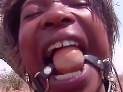 African Bald Head Hot Lady Outdoor Public Hardcore Ethn