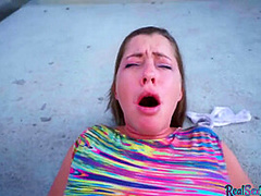 Doggystyled slut fucked outdoor in POV by raw fucker