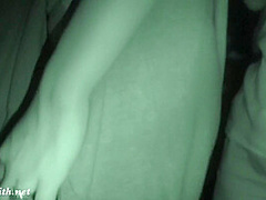 Jeny Smith goes in a club with simless transparent leggings. Teasing a stranger in public place