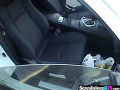 Hot Couple Blowjob in Public Toilet closeup view