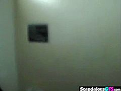 Hot Couple Blowjob in Public Toilet closeup view