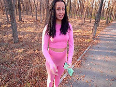 Fitness Girl Sucks For Money Outdoors 10 Min With Angelya G